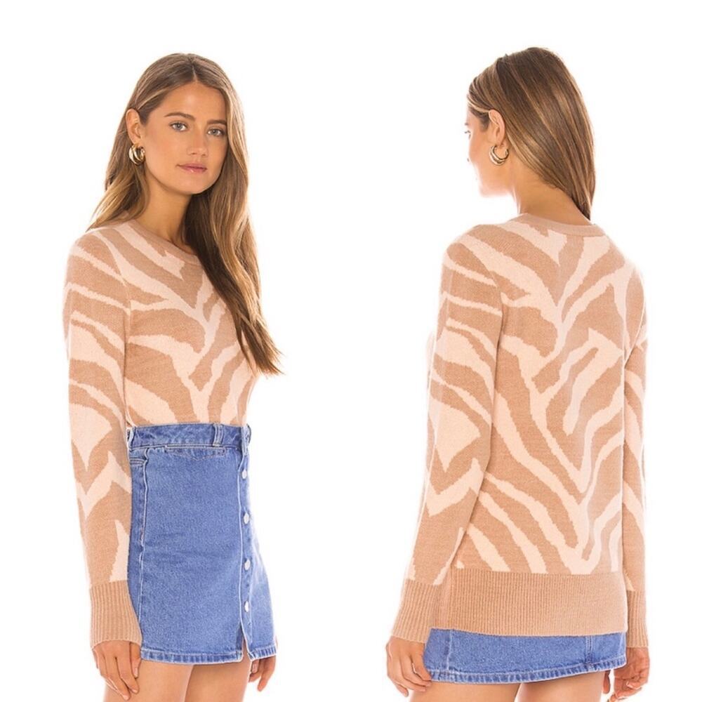 Revolve Lovers + Friends Liam Sweater Zebra Top Size Medium